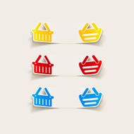realistic design element food basket N43
