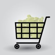 shopping cart with packages eps10
