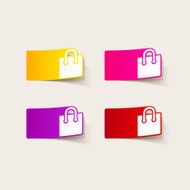 realistic design element shopping bag package N31