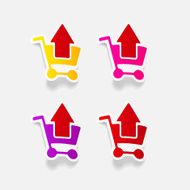realistic design element grocery cart arrow N26