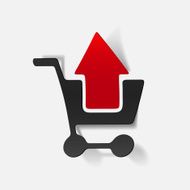 realistic design element grocery cart arrow N28