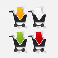 realistic design element grocery cart arrow N29