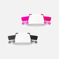 realistic design element grocery cart N28