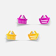 realistic design element food basket N50
