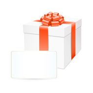 Vector gift box with red bow ribbon