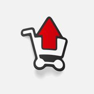 realistic design element grocery cart arrow N30