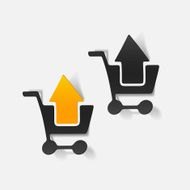 realistic design element grocery cart arrow N31