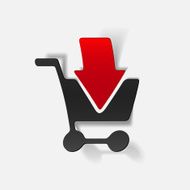 realistic design element grocery cart arrow N32