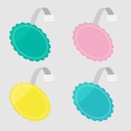 Wobbler set in shape of round flower Empty template