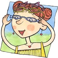 Smiling girl choosing sunglasses N2