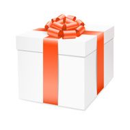 Vector gift box with red bow ribbon N3