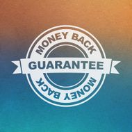 Vector guarantee sign Money back