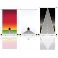 roll up with tunnel and road illustration