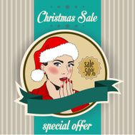 Christmas sale design with sexy Santa girl N5