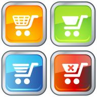 Shopping Cart Icon with Button Base