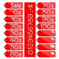 label Red - Collection with discount vector