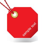 vector tied red tag or sticker N2