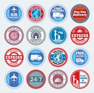 Collection of round delivery badges
