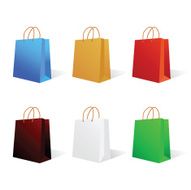 paper bag in six color vector illustration