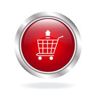shopping cart button isolated on white background