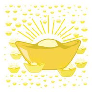 Gold bars on white background