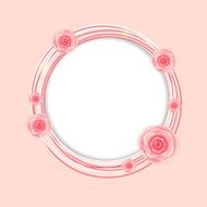 Cute Frame with Rose Flowers Vector Illustration N4