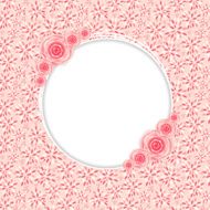 Cute Frame with Rose Flowers Vector Illustration N5