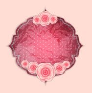Cute Frame with Rose Flowers Vector Illustration N7