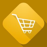 Vector icon of Shopping Cart with a long shadow