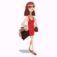 Beautiful woman carrying lots of shopping bags N2