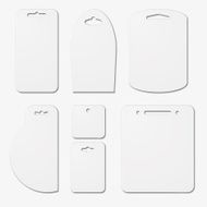 Set of blank white label cardboards