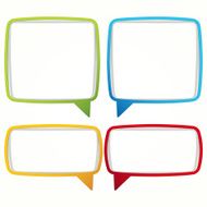 Colorful speech bubble frames Labels in empty frame