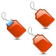 set of different red types label