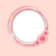 Cute Frame with Rose Flowers Vector Illustration N8