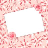 Cute Frame with Rose Flowers Vector Illustration N11