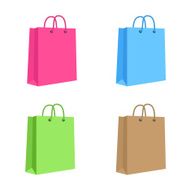 Blank Paper Shopping Bag With Rope Handles Set