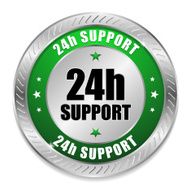 Green round support button