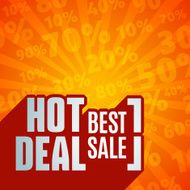 Red 3D vector text of sale discount price offer N9