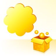 Yellow sunflowers box with text bubble