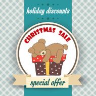 Christmas sale design with teddy bear N2