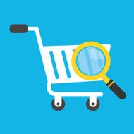 Vector Shopping Cart and Magnifying Glass Icon