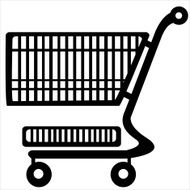 shopping trolley isolated on white background