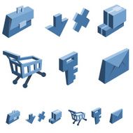 Shopping and business icon set