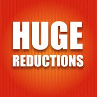 Caption large white letters Huge reductions N2
