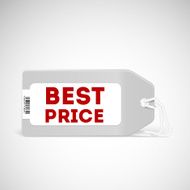 Blank price tag isolated on white