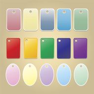vector blank badges multicolor set