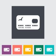 Credit card single flat icon N6