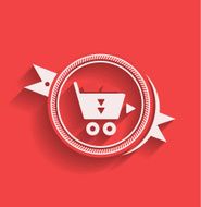 Flat long shadow shopping icon