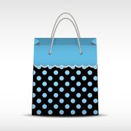 Vintage shopping bag in retro polka dots