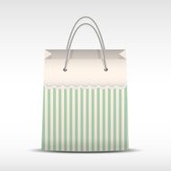 Vintage shopping bag in stripes texture